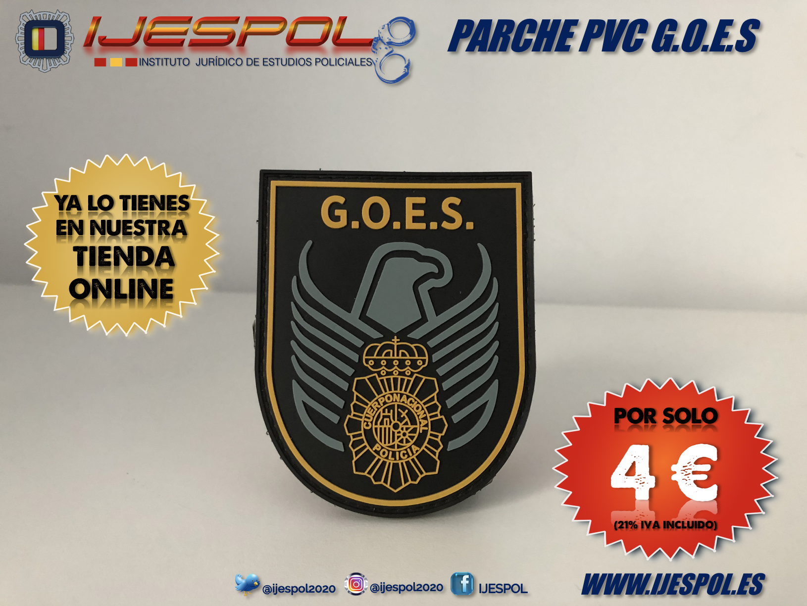 G.O.E.S. -PARCHE PVC CON VELCRO